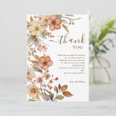 Invitation Fleur sauvage Boho Baby shower d'aquarelle Merci (Debout devant)