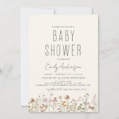 Invitation Fleur sauvage Boho Baby shower élégant moderne (Devant)