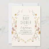 Invitation Fleur sauvage Boho Baby shower élégant moderne (Devant)