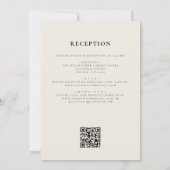 Invitation Fleur sauvage Boho Beige tout en un QR Code Mariag (Dos)