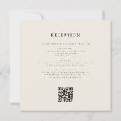 Invitation Fleur sauvage Boho Beige tout en un QR Code Mariag (Dos)