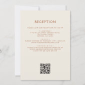 Invitation Fleur sauvage Boho Beige tout en un QR Code Mariag (Dos)