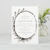 Invitation Fleur sauvage Boho Black Fall Baby shower de couro (Debout devant)