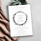 Invitation Fleur sauvage Boho Black Fall Fiançailles