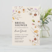 Invitation fleur sauvage Boho Bridal Shower (Debout devant)