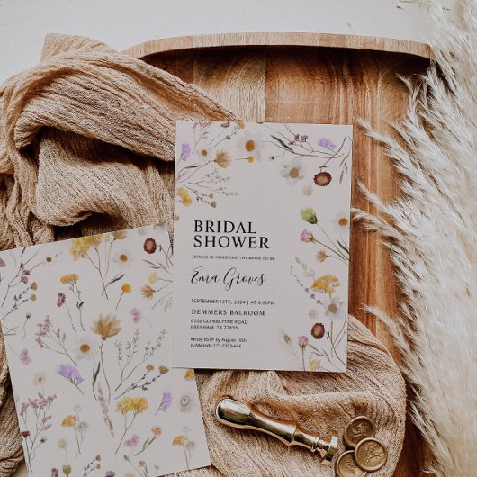 Invitation fleur sauvage Boho Bridal Shower