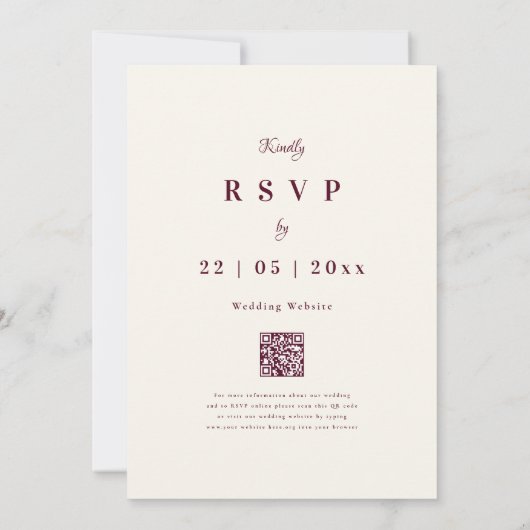 Invitation Fleur sauvage Boho Burgundy Mariage de automne (Dos)