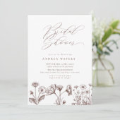 Invitation Fleur sauvage Boho Chic Fête des mariées (Debout devant)