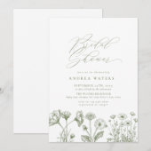 Invitation Fleur sauvage Boho Chic Fête des mariées (Devant / Derrière)