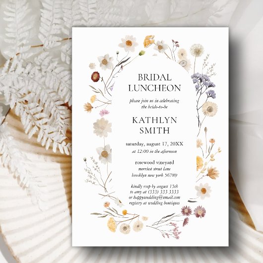 Invitation Fleur sauvage Boho Chic Floral moderne Bridal Lunc