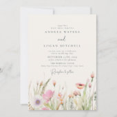Invitation Fleur sauvage Boho Chic Mariage (Devant)