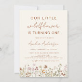 Invitation Fleur sauvage Boho Chic Premier Jardin d'anniversa (Devant)