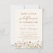 Invitation Fleur sauvage Boho Chic Premier Jardin d'anniversa (Devant)
