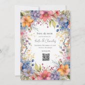 Invitation Fleur sauvage boho chic wreath enregistrer la date (Devant)