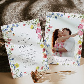 Invitation Fleur sauvage Boho coloré Fairytale Mariage élégan