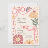 Invitation Fleur sauvage Boho Coquette Mariage (Devant)