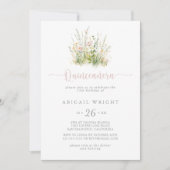 Invitation Fleur sauvage Boho de verdure Quinceañera Invitati (Devant)
