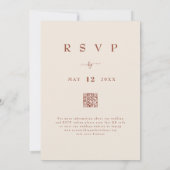 Invitation Fleur sauvage Boho Fall Beige Terracotta Code QR (Dos)