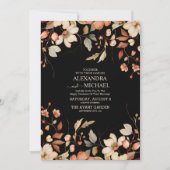 Invitation Fleur sauvage Boho Fall Mariage noir (Devant)