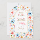 Invitation Fleur sauvage Boho Floral Garden Mariage Arc Photo (Devant)
