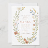 Invitation Fleur sauvage Boho Floral Mariage (Devant)