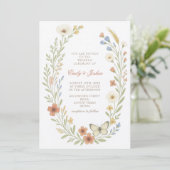 Invitation Fleur sauvage Boho Floral Mariage (Debout devant)