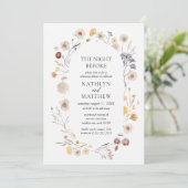 Invitation Fleur sauvage Boho Floral Moderne La Nuit Avant (Debout devant)