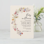 Invitation Fleur sauvage Boho Garden bébé en fleurs (Debout devant)