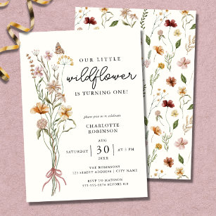 Invitation Fleur sauvage Boho Garden Floral Premier anniversa