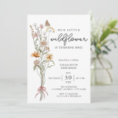 Invitation Fleur sauvage Boho Garden Thème Fille 1er Annivers (Debout devant)