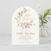 Invitation Fleur sauvage Boho Little Blessing Baby shower (Debout devant)