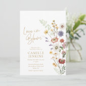 Invitation Fleur sauvage Boho Love in Bloom Fête des mariées (Debout devant)