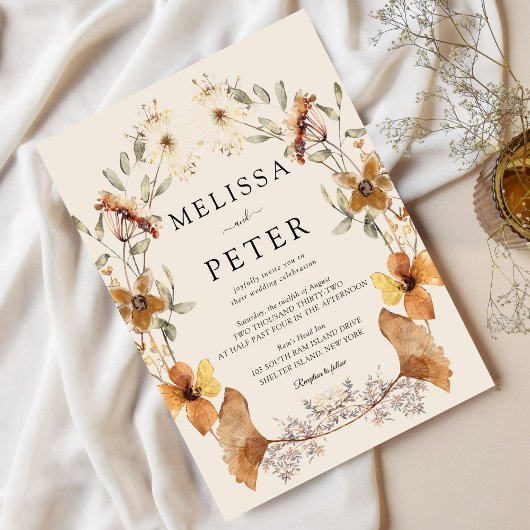 Invitation Fleur sauvage Boho Mariage