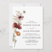 Invitation Fleur sauvage Boho Mariage de automne (Devant)