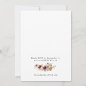 Invitation Fleur sauvage Boho Mariage de automne (Dos)
