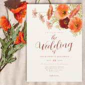 Invitation Fleur sauvage Boho Mariage de automne