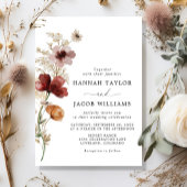 Invitation Fleur sauvage Boho Mariage de automne