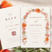 Invitation Fleur sauvage Boho Mariage de automne