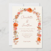 Invitation Fleur sauvage Boho Mariage de automne (Devant)