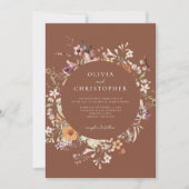 Invitation Fleur sauvage Boho minimaliste Mariage Floral (Devant)