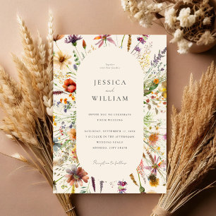 Invitation Fleur sauvage Boho minimaliste Mariage Floral