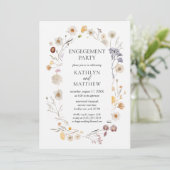 Invitation Fleur sauvage Boho Modern Floral Engagement Party (Debout devant)