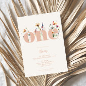 Invitation Fleur sauvage Boho moderne 1er anniversaire