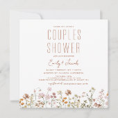 Invitation Fleur sauvage Boho moderne Couples Douche élégant (Devant)