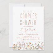 Invitation Fleur sauvage Boho moderne Couples Douche élégant (Devant)