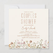 Invitation Fleur sauvage Boho moderne Couples Douche élégant (Devant)