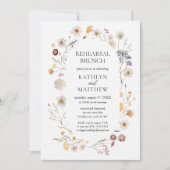 Invitation Fleur sauvage Boho Moderne Floral Répétition Brunc (Devant)