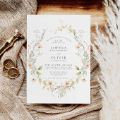 Invitation Fleur sauvage Boho Moderne Mariage élégant