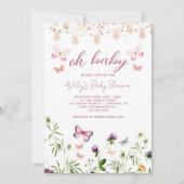 Invitation Fleur sauvage Boho Oh Baby shower (Devant)