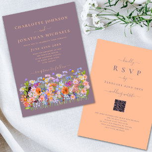 Invitation Fleur sauvage Boho Peach